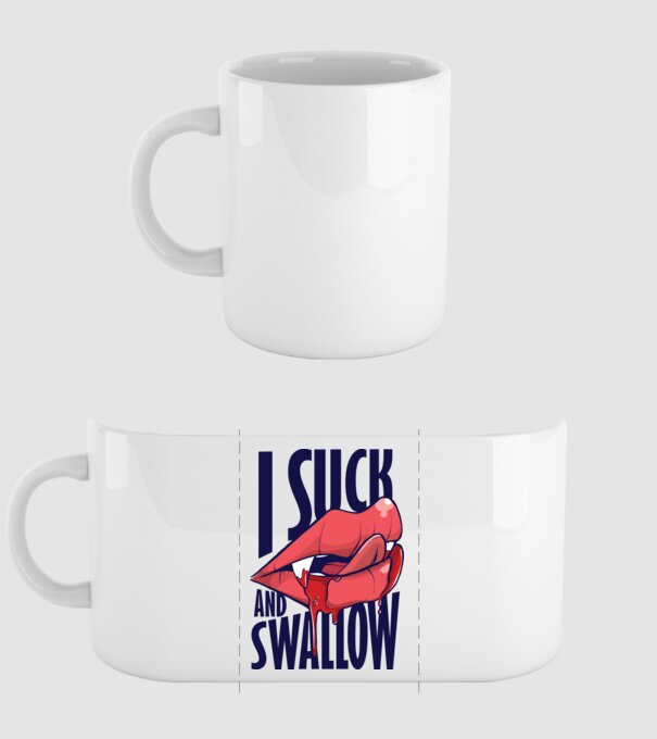 I suck and swallow Vámpír minta fehér pólón