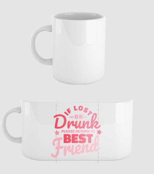 If los or drunk please return to Best Friend minta fehér pólón