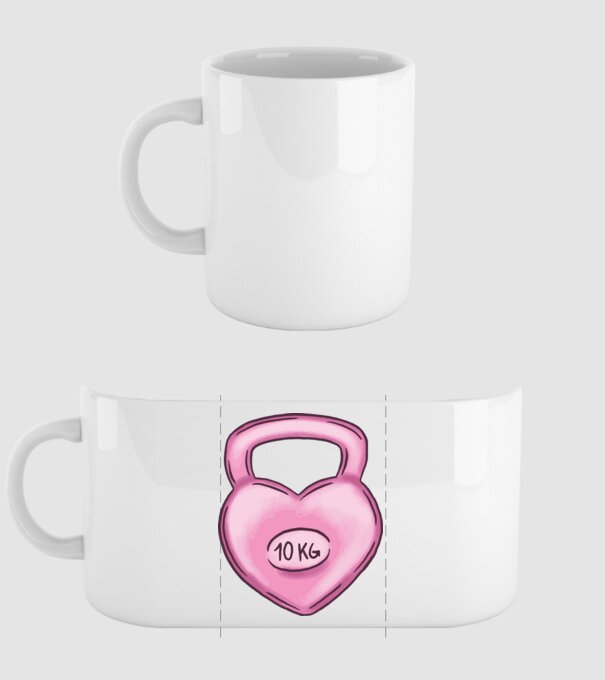Kettlebell szerelem 10kg minta fehér pólón
