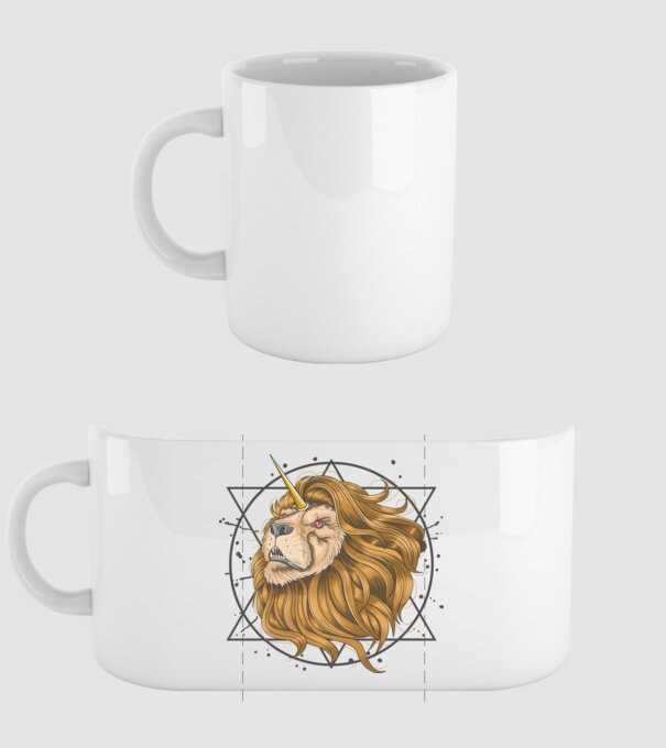 lion unicorn minta fehér pólón