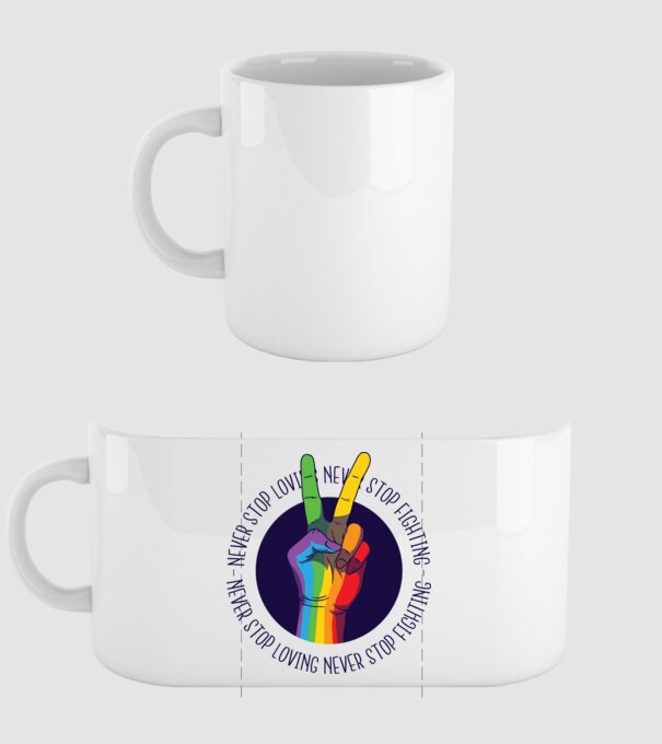 Peace Hand Pride minta fehér pólón