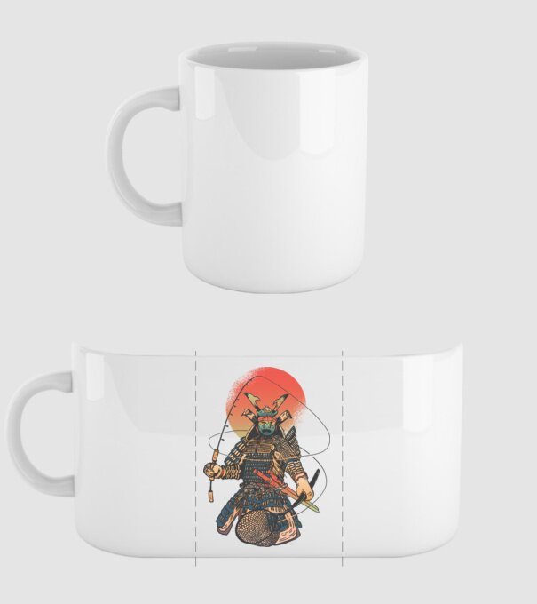 Samurai minta fehér pólón