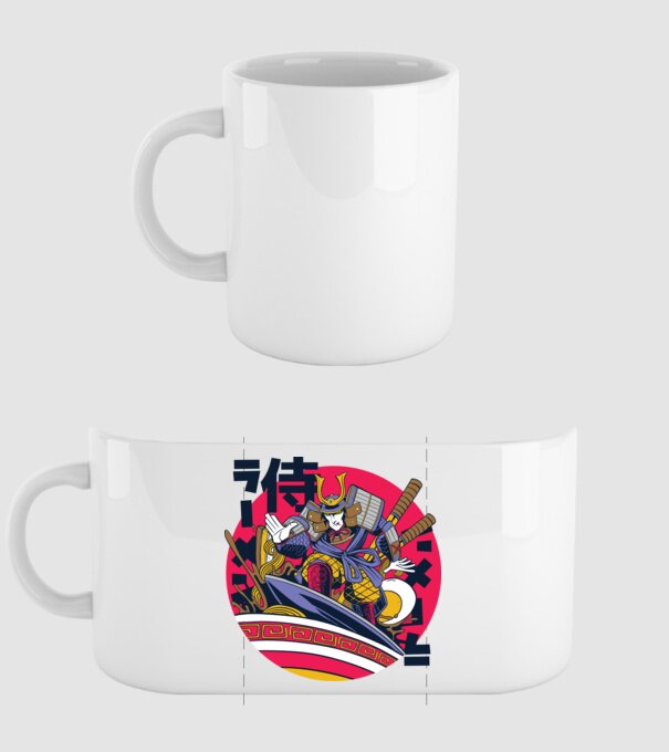 Samurai Ramen Surf minta fehér pólón