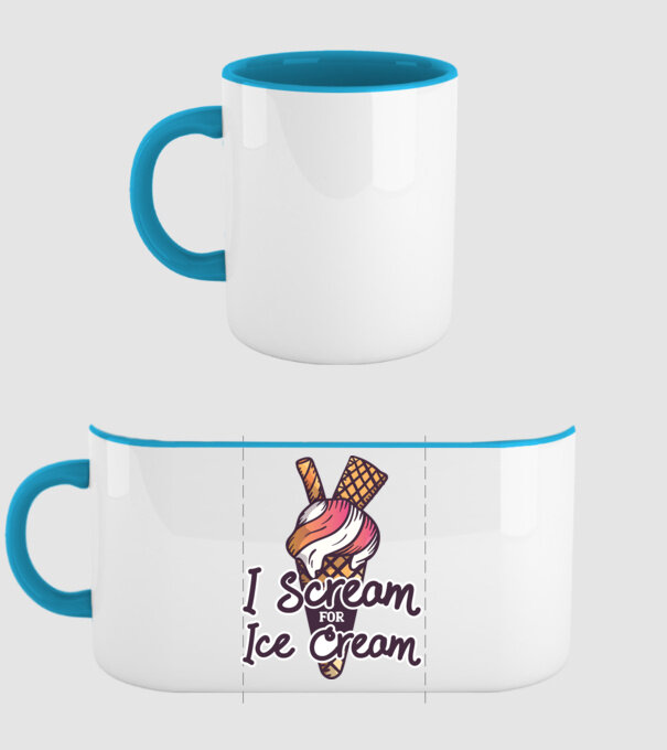 I Scream for Ice Cream minta világoskék pólón