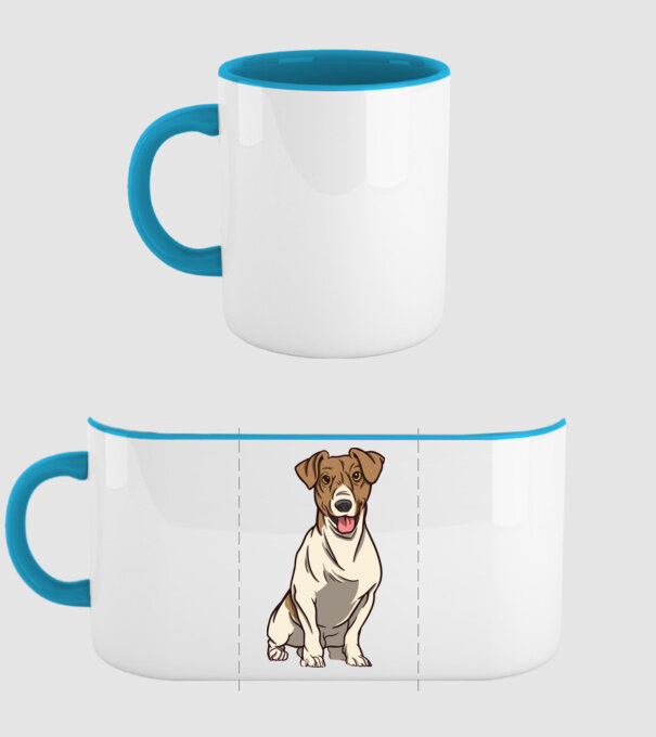 Jack Russell Terrier minta világoskék pólón