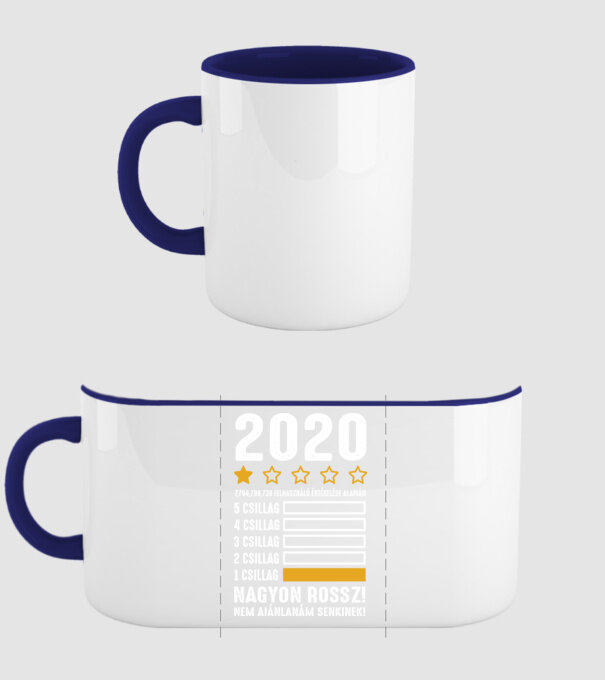 2020 értékelés - nagyon rossz minta sötétkék pólón