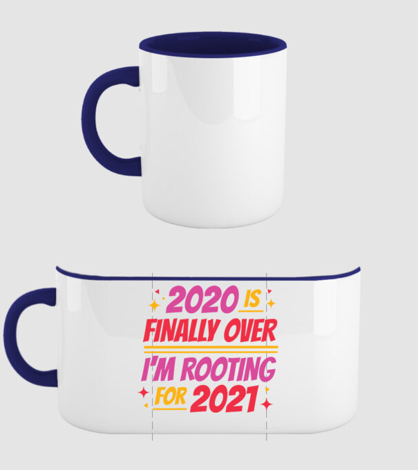 2020-nak végre vége minta sötétkék pólón