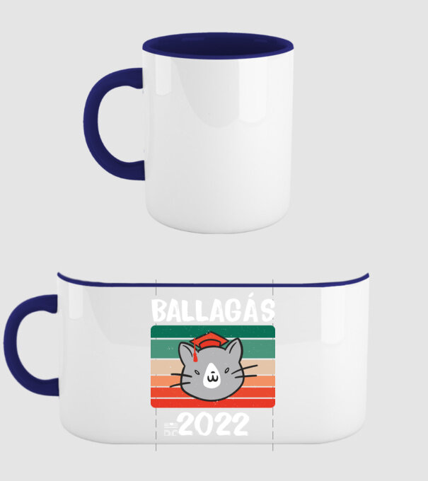 Ballagó cica 2022 minta sötétkék pólón