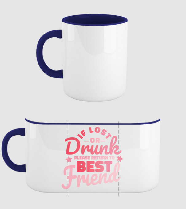 If los or drunk please return to Best Friend minta sötétkék pólón