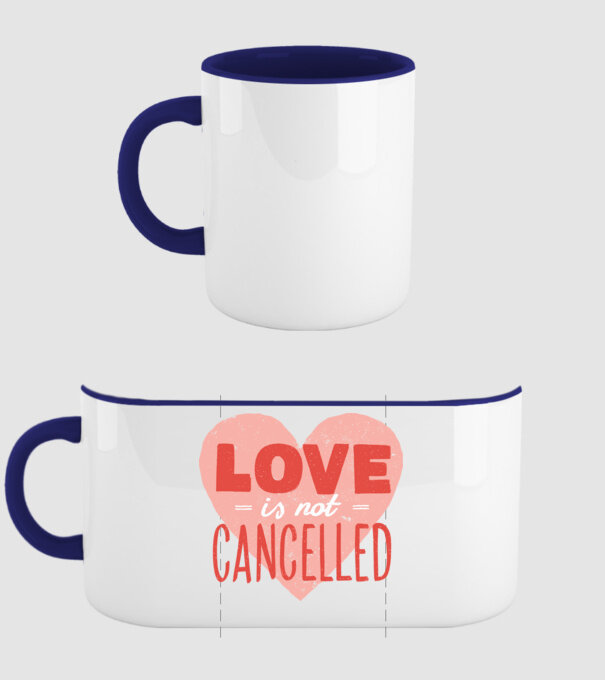Love is not cancelled minta sötétkék pólón