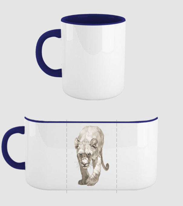 white lion minta sötétkék pólón
