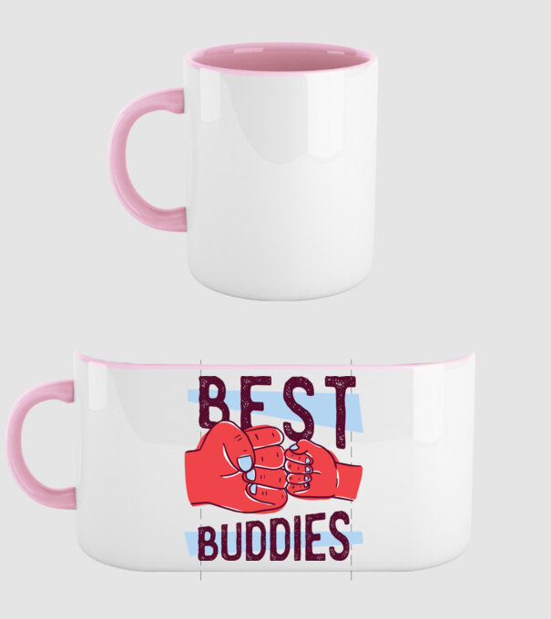 Best Buddies - Legjobb barátok minta világos rózsaszín pólón