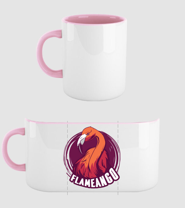 Flamingo minta világos rózsaszín pólón