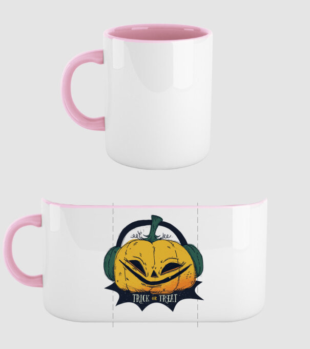 Halloween Tök minta világos rózsaszín pólón