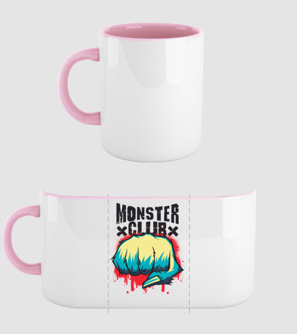 Monster Club minta világos rózsaszín pólón