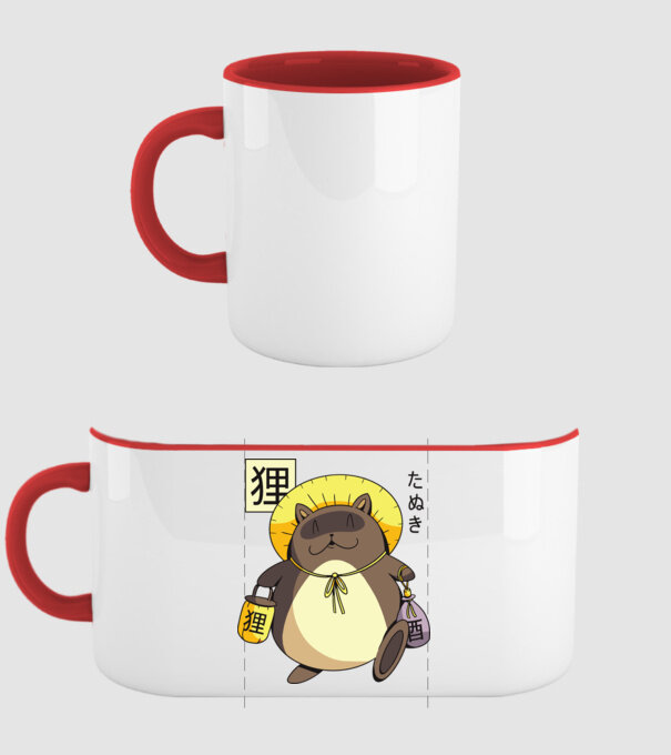 Tanuki Yokai minta piros pólón