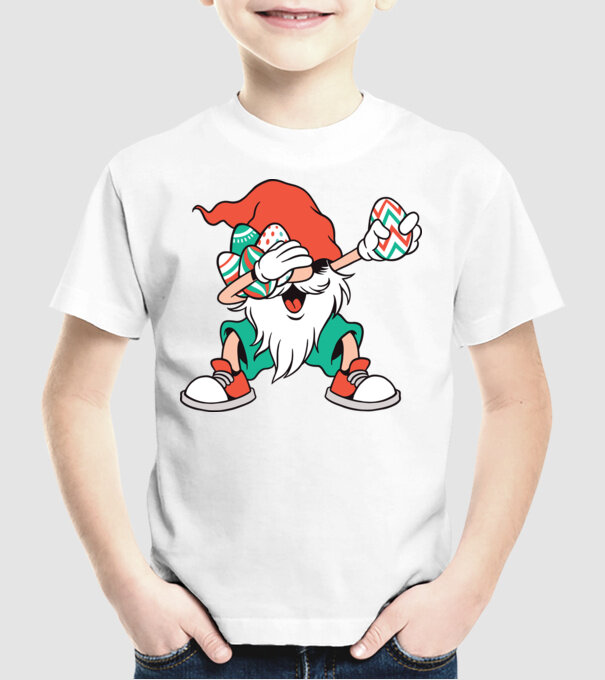 Húsvéti manó DAB minta fehér pólón