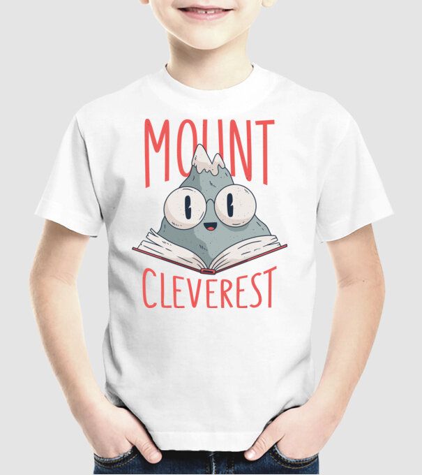Mount Cleverest póló minta fehér pólón