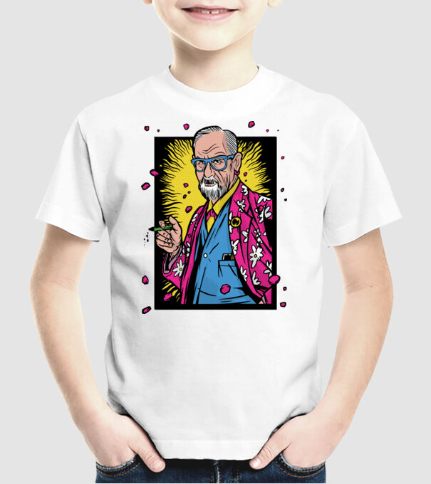 Sigmund Freud Filozófus minta fehér pólón