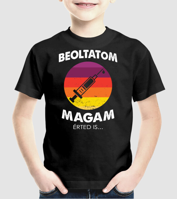 Beoltatom magam, Érted is... minta fekete pólón