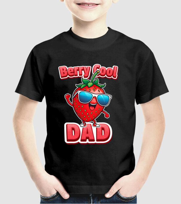 Berry Cool Dad Eper Napszemüvegben minta fekete pólón
