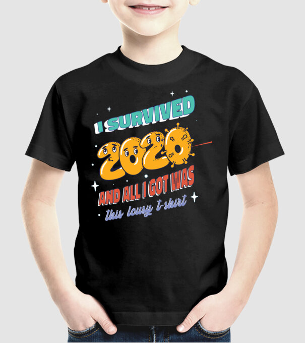 I survived 2020 minta fekete pólón