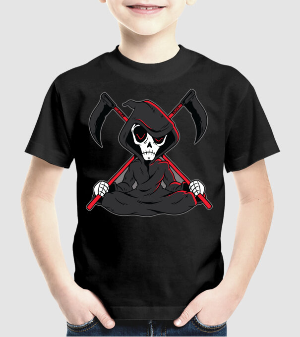Kaszás - Grim Reaper minta fekete pólón