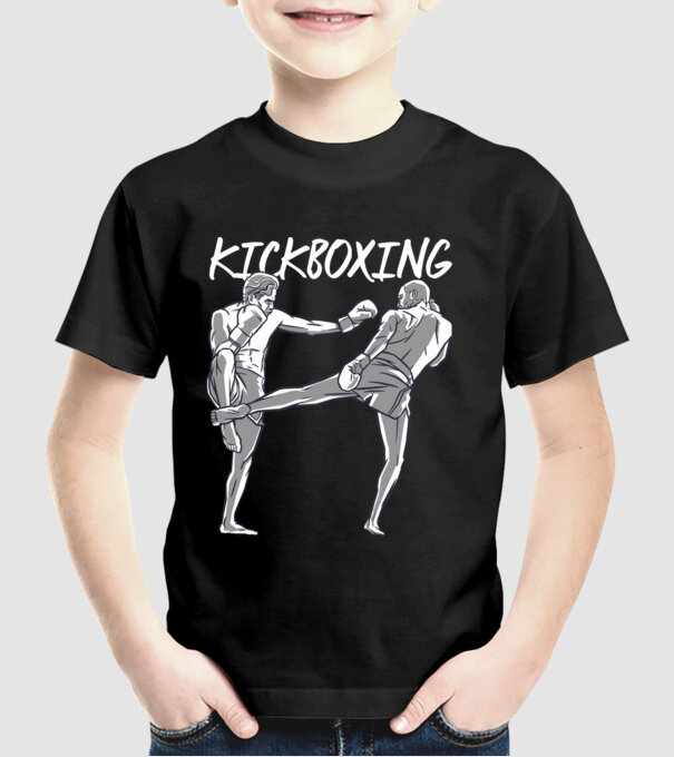 Kickboxing minta fekete pólón