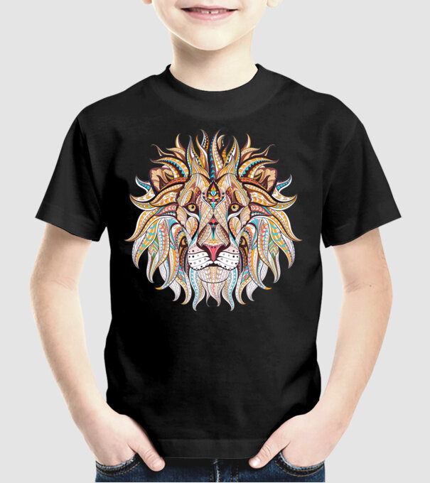 lion octopus minta fekete pólón