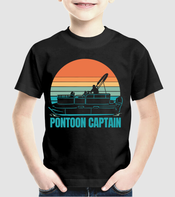 Ponton kapitány minta fekete pólón