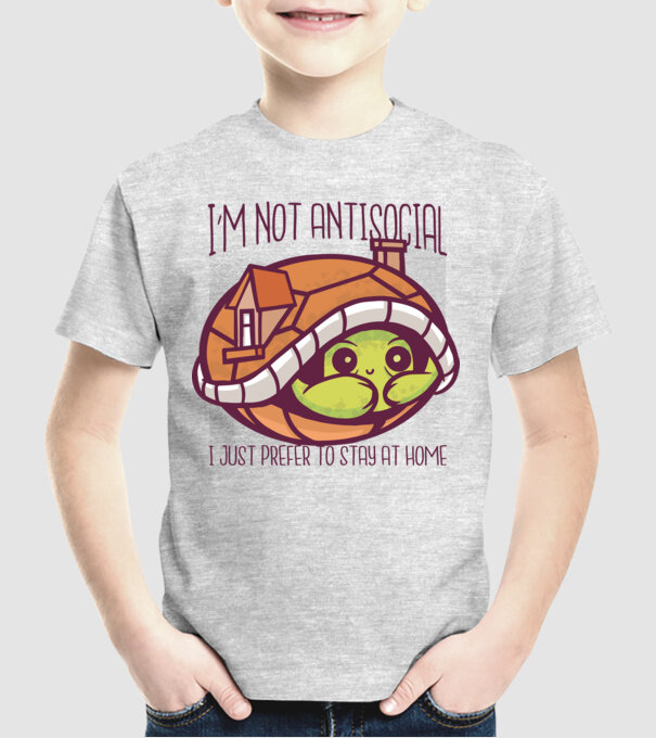 I'm not antisocial, I just prefer to stay at home minta szürke pólón