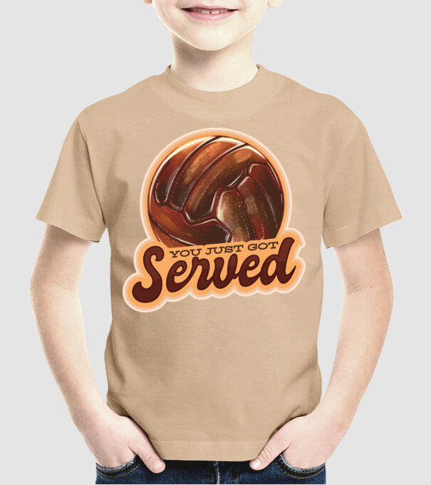 You just got served - Röplabdás minta homokszín pólón