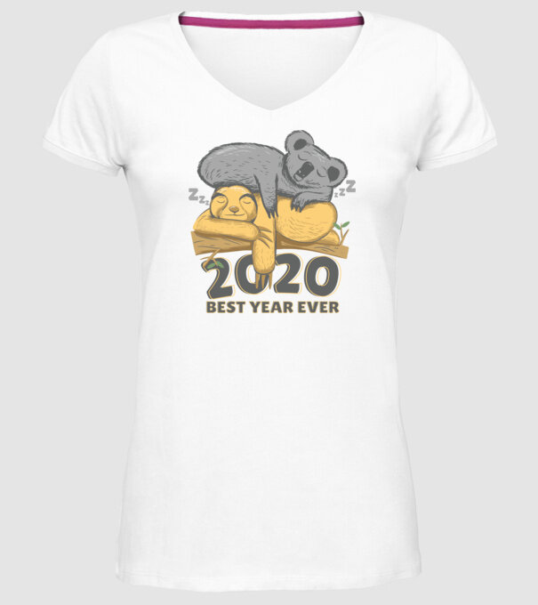 2020 A valaha volt legjobb év minta fehér pólón