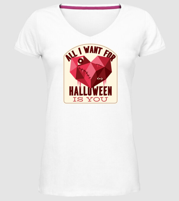 All I want for Halloween is You minta fehér pólón