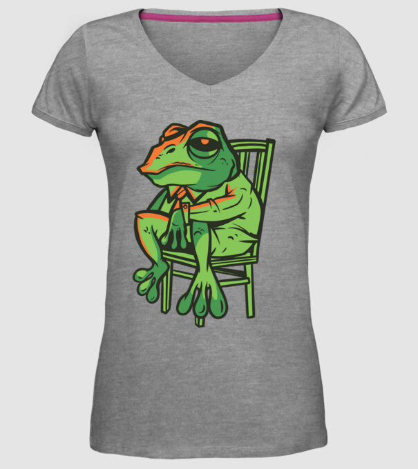 Frog minta szürke pólón
