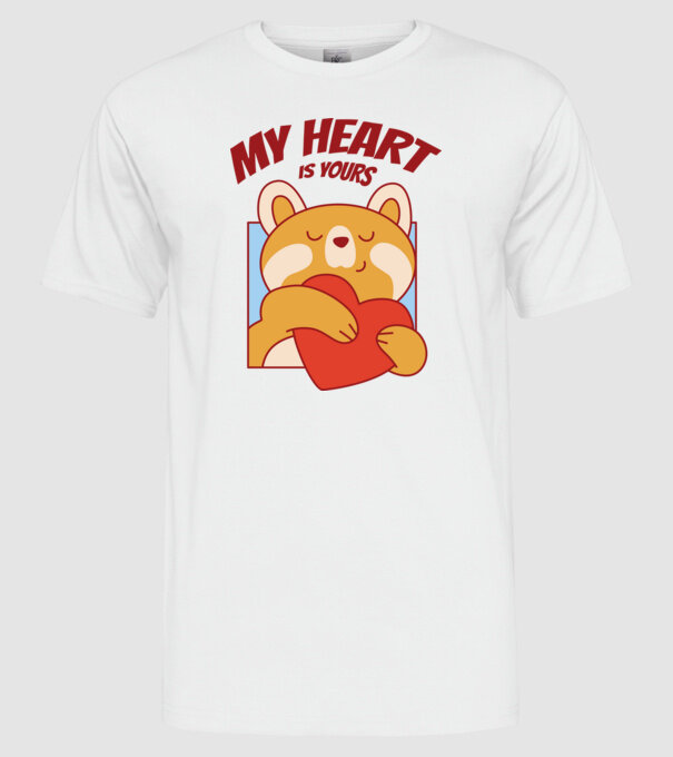 My heart is yours - valentin napra minta fehér pólón