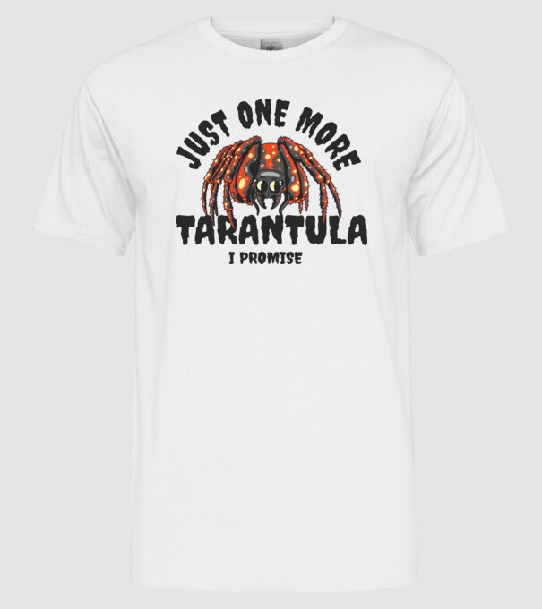 Tarantula minta fehér pólón