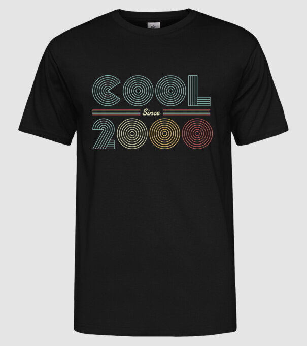 Cool Since 2000 minta fekete pólón