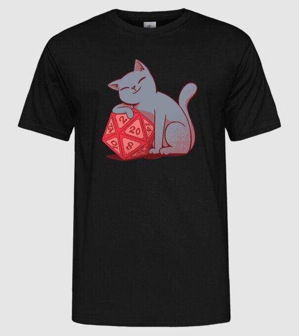 Dungeons Master Cat minta fekete pólón