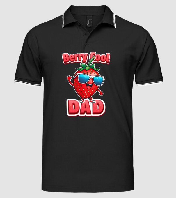 Berry Cool Dad Eper Napszemüvegben minta fekete pólón