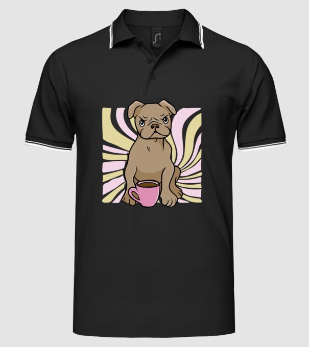 Grumpy Bulldog minta fekete pólón