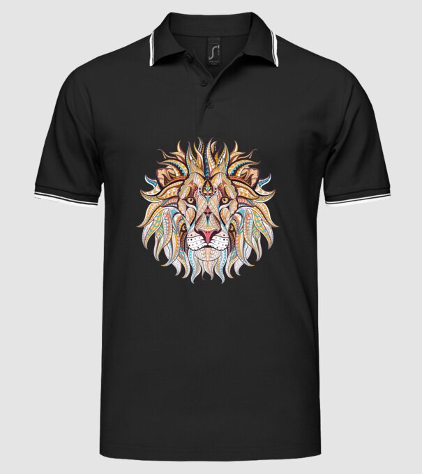 lion octopus minta fekete pólón