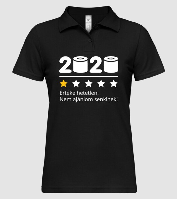 2020 komment - értékelhetetlen minta fekete pólón