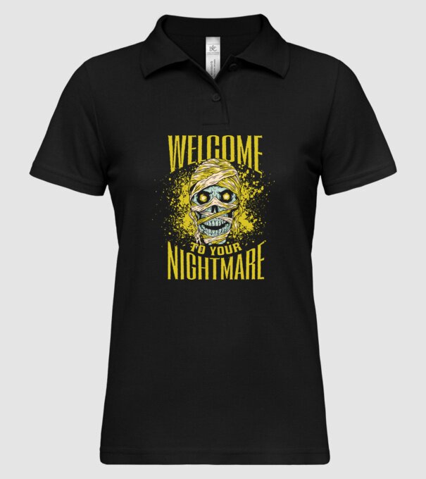 Welcome to your Nightmare Halloween minta fekete pólón