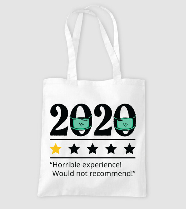2020 maszkos komment - horrible experience fehér pólóra minta fehér pólón