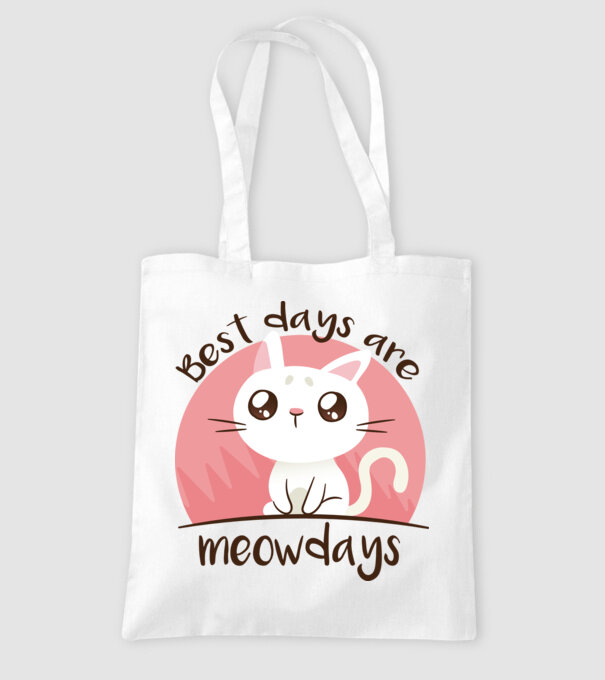 Best days are Meowdays minta fehér pólón