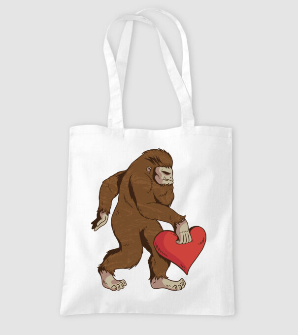 Bigfoot Jeti szívvel minta fehér pólón