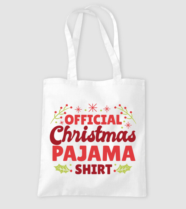 Karácsonyi Pijama minta fehér pólón