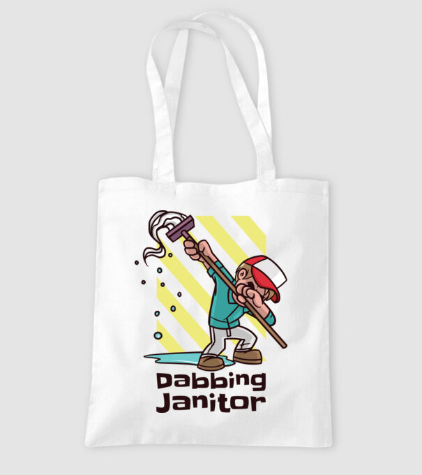 Takarító DAB minta fehér pólón