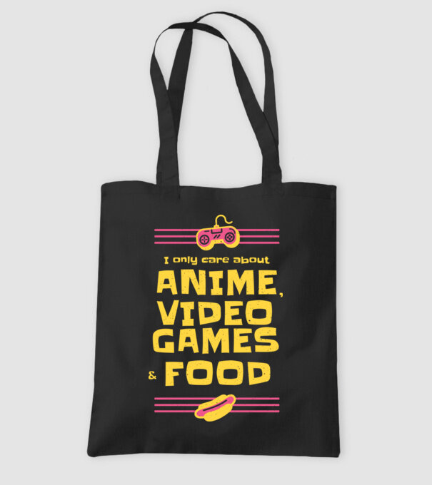Anime Videójáték minta fekete pólón